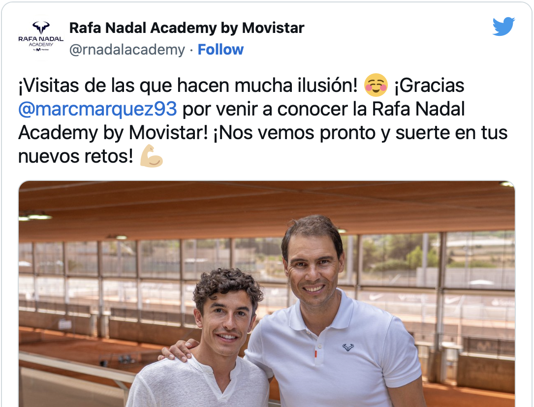 Marc Marquez and tennis star Rafa Nadal